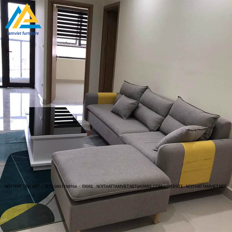 Bộ sofa nỉ văng kèm ghế đôn SN-03