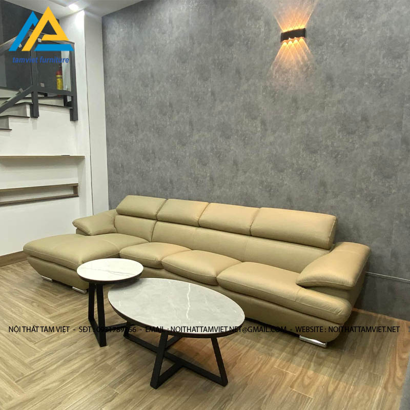 Ghế sofa da góc L cao cấp SD-19 êm ái thư giãn