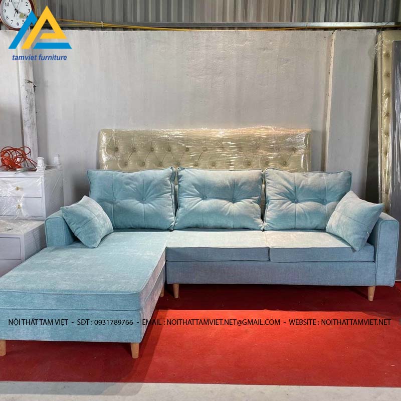 Ghế sofa nỉ chữ L hiện đại SN-07