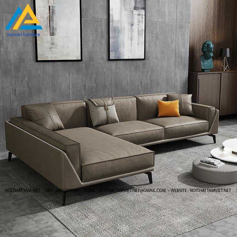 Sofa da cao cấp chữ L SD-33 siêu cá tính 