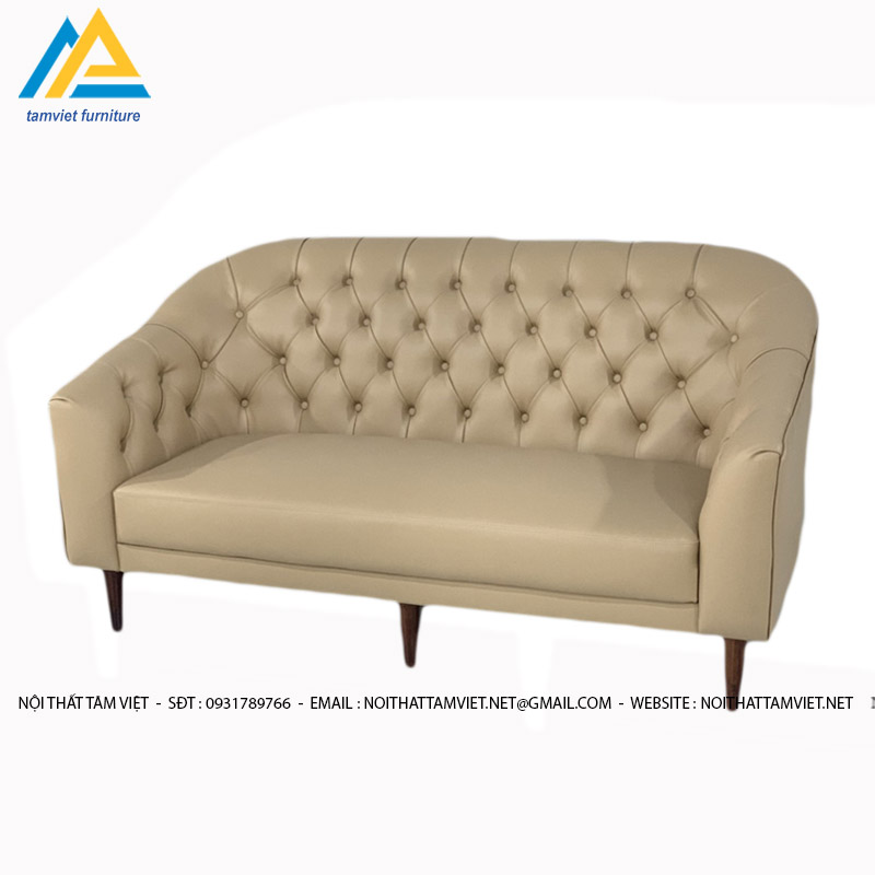 Sofa da văng thêu quả trám SD-01