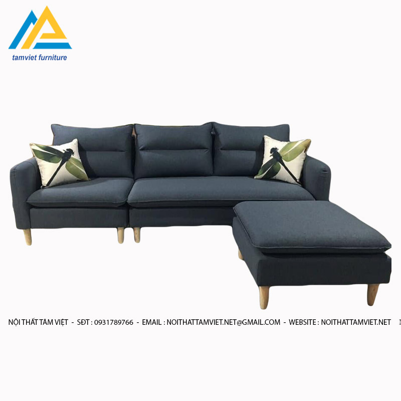 Sofa nỉ văng kèm ghế đôn SN-09 ấm áp