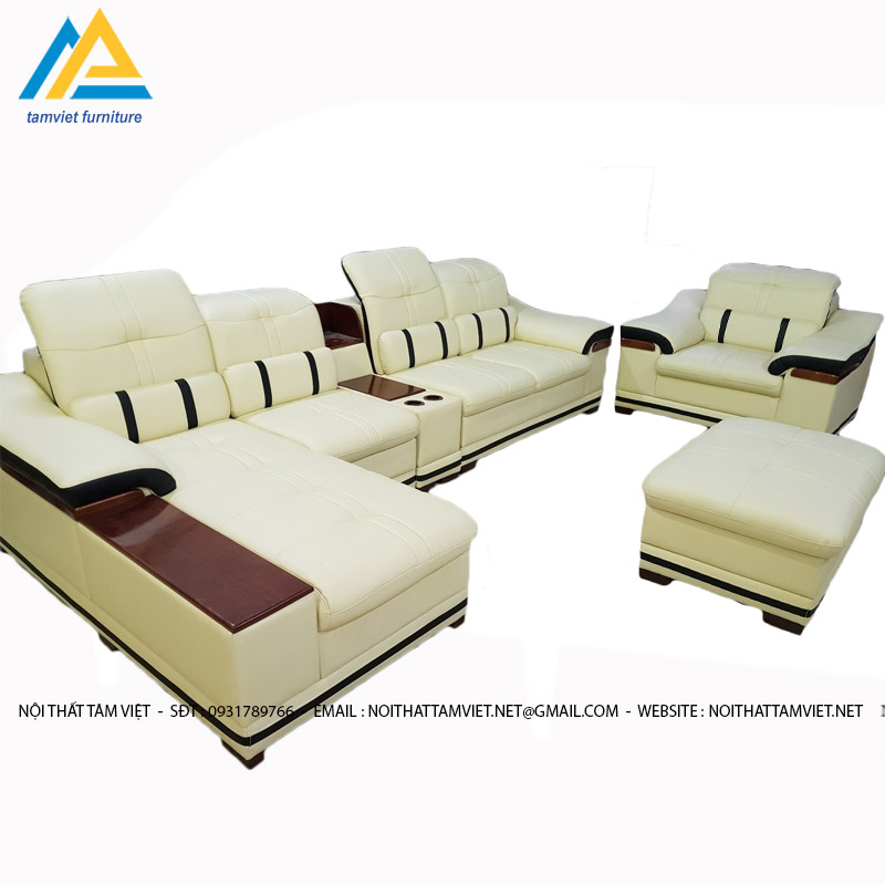 sofa da chữ U