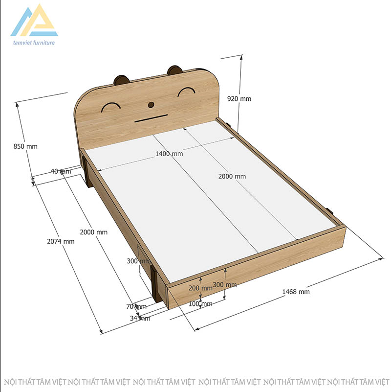 Giường trẻ em bằng gỗ công nghiệp GTE-12016