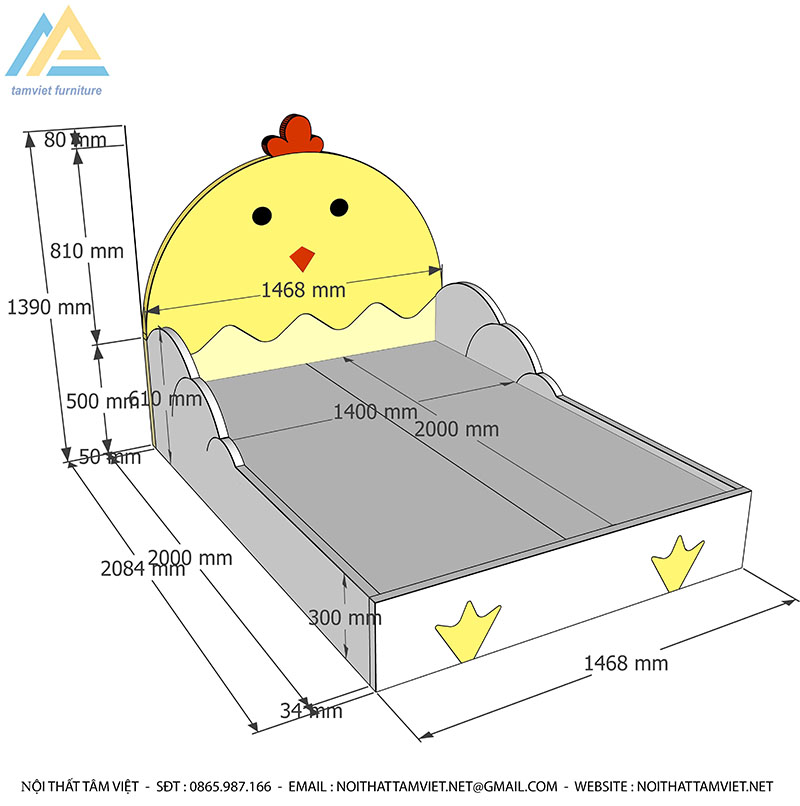 Giường trẻ em gỗ công nghiệp GTE-1201