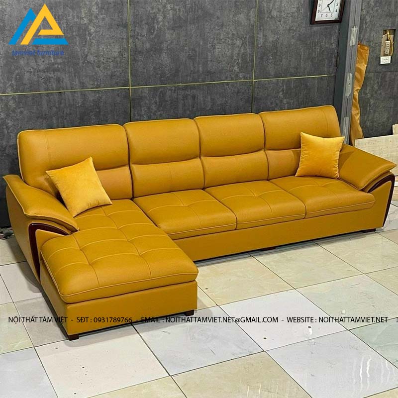 Sofa da màu vàng