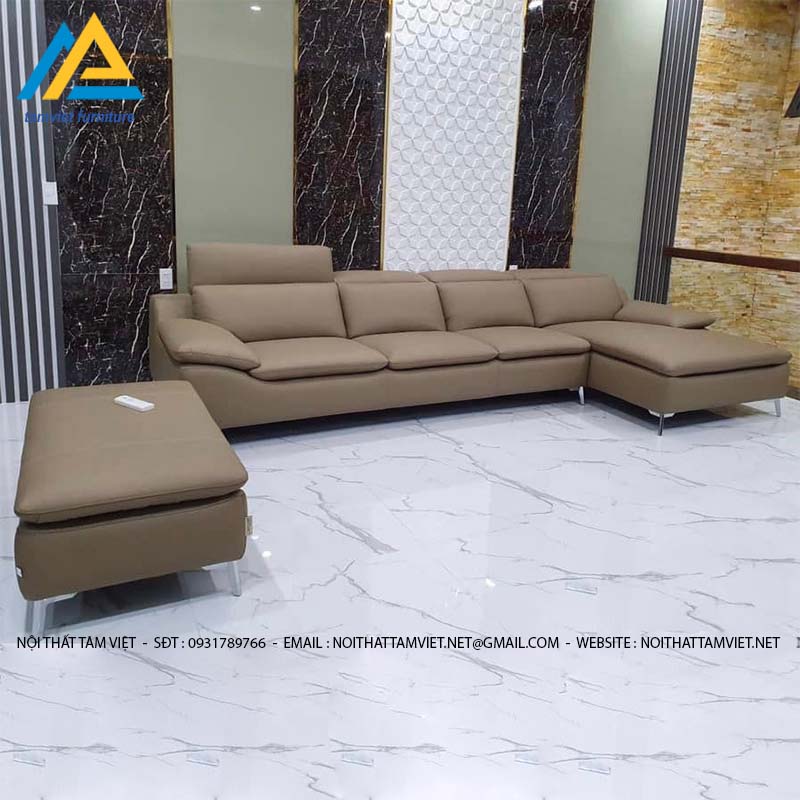 Sofa da góc L chân sắt SD-23